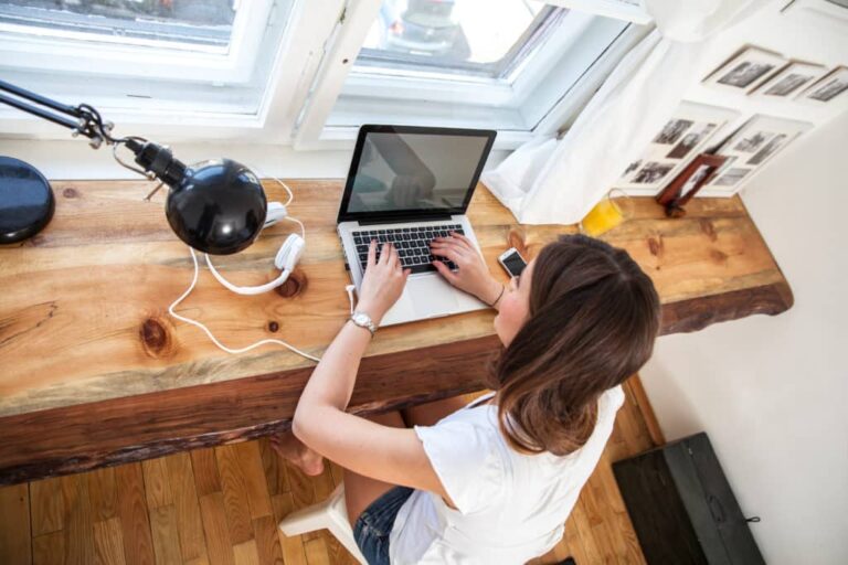 woman typing